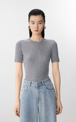 Sweater / JNBY Fitted Wool Short Sleeve Sweater