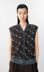 Sweater / JNBY Unique Patterned Loose Knit Vest