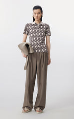 Sweater / JNBY Jacquard Pattern Short Sleeve Knit Top