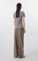 Sweater / JNBY Jacquard Pattern Short Sleeve Knit Top