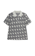 Sweater / JNBY Jacquard Pattern Short Sleeve Knit Top