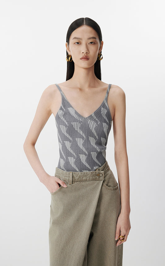 Vest / JNBY Jacquard Pattern Sleeveless Knit Tank