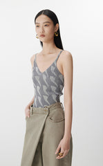 Vest / JNBY Jacquard Pattern Sleeveless Knit Tank