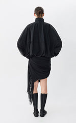 Skirt / JNBY Asymmetric Silk Pleated Skirt