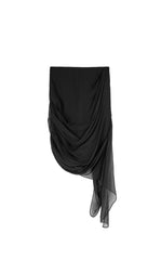 Skirt / JNBY Asymmetric Silk Pleated Skirt