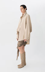 Skirt / JNBY Asymmetric Silk Pleated Skirt