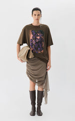 Skirt / JNBY Asymmetric Silk Pleated Skirt