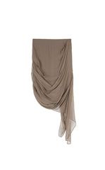 Skirt / JNBY Asymmetric Silk Pleated Skirt