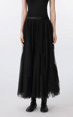 Skirt / JNBY Sheer Mesh Ruffle Hem Skirt