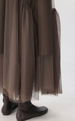 Skirt / JNBY Sheer Mesh Ruffle Hem Skirt