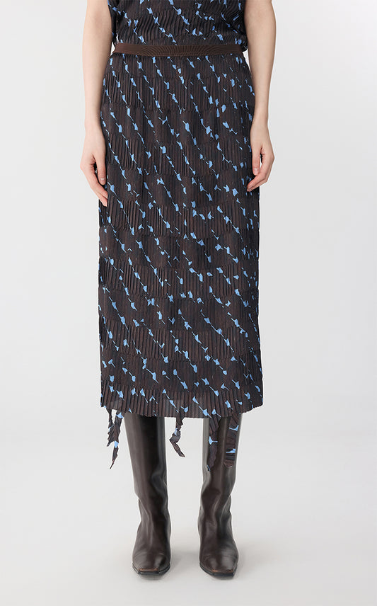 Skirt / JNBY Pleated Floral Print Midi Skirt