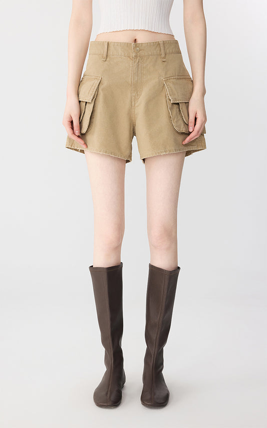 Shorts / JNBY Wide-Leg Rolled Cotton Shorts
