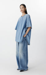 Pants / JNBY Wide-Leg Rolled Denim Trousers