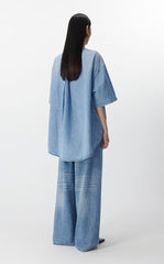 Pants / JNBY Wide-Leg Rolled Denim Trousers