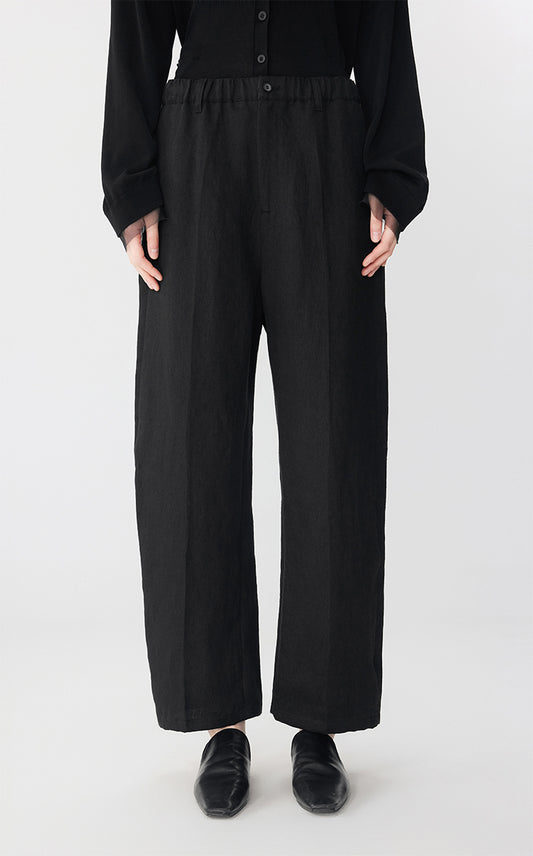 Pants / JNBY Wide-Leg Rolled Hemp Pants