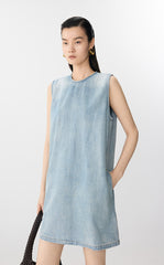 Dress / JNBY A-Line Sleeveless Cotton-Hemp Dress