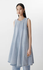Dress / JNBY Sleeveless Gray Washed Denim Dress