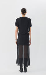 Dress / JNBY X-Line Silk Chiffon Short Sleeve Dress