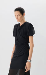 Dress / JNBY X-Line Silk Chiffon Short Sleeve Dress