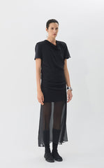 Dress / JNBY X-Line Silk Chiffon Short Sleeve Dress