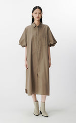 Dress / JNBY Cotton Twill A-Line Short Sleeve Dress