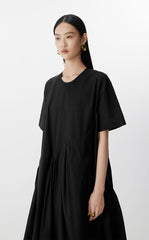 Dress / JNBY Cotton Pleated Waist Short Sleeve Dress