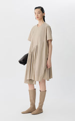 Dress / JNBY Cotton Pleated Waist Short Sleeve Dress