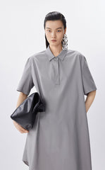 Dress / JNBY A-Line Cotton Short Sleeve Polo Dress