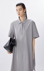 Dress / JNBY A-Line Cotton Short Sleeve Polo Dress