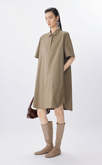 Dress / JNBY A-Line Cotton Short Sleeve Polo Dress