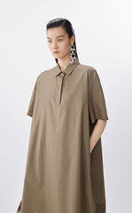 Dress / JNBY A-Line Cotton Short Sleeve Polo Dress