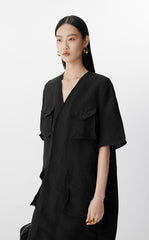 Dress / JNBY Eco V-Neck Short Sleeve Dress