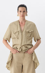 Dress / JNBY Eco V-Neck Short Sleeve Dress