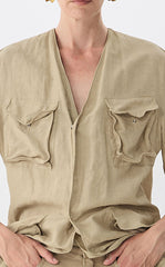 Dress / JNBY Eco V-Neck Short Sleeve Dress