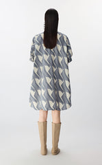 Dress / JNBY Graphic Print Short Sleeve Cotton Dress