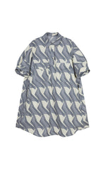 Dress / JNBY Graphic Print Short Sleeve Cotton Dress