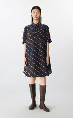 Dress / JNBY Graphic Print Short Sleeve Cotton Dress