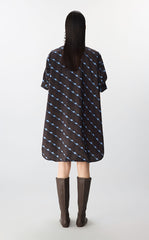 Dress / JNBY Graphic Print Short Sleeve Cotton Dress