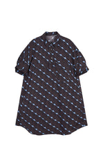 Dress / JNBY Graphic Print Short Sleeve Cotton Dress