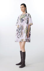 Dress / JNBY Hand-Painted Floral A-Line Cotton Dress