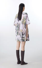 Dress / JNBY Hand-Painted Floral A-Line Cotton Dress
