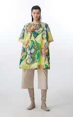 Dress / JNBY Hand-Painted Floral A-Line Cotton Dress