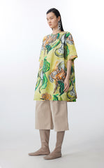 Dress / JNBY Hand-Painted Floral A-Line Cotton Dress