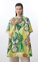 Dress / JNBY Hand-Painted Floral A-Line Cotton Dress