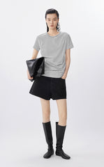 T-Shirt / JNBY Cotton Tee with Floral-Like Ruching