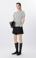 T-Shirt / JNBY Cotton Tee with Floral-Like Ruching