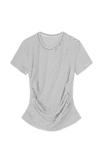 T-Shirt / JNBY Cotton Tee with Floral-Like Ruching