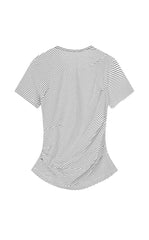 T-Shirt / JNBY Cotton Tee with Floral-Like Ruching