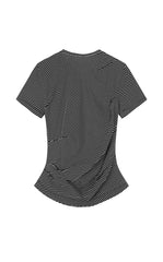 T-Shirt / JNBY Cotton Tee with Floral-Like Ruching