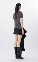 T-Shirt / JNBY Cotton Tee with Floral-Like Ruching